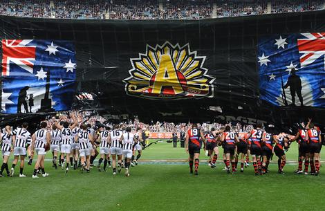 The Anzac Day Clash between Collingwood and Essendon commences (PHOTO: The Age, 25/4/2009)