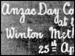 Winton Methodist Church, UK, Anzac Day commemoration notice, 1916